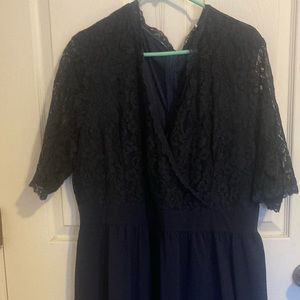 Beautiful dress, lace top, plus size, 24, Navy Blue